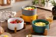 BOWL CERAMICA C/SOPORTE MADERA