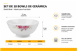 BOWL CERAMICA X10PCS - C/DISEÑO