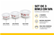 SET X3 BOWLS CON TAPA - DISEÑO