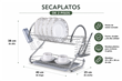 SECAPLATOS 2 PISOS - ACERO