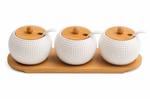 SET FRASCOS CERAMICA C/BASE (X3PCS)