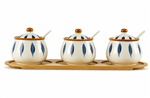 SET 3PCS FRASCOS C/DISEÃ‘O - CERAMICA