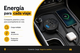 CARGADOR AUTO 1500W (ZAPATILLA)