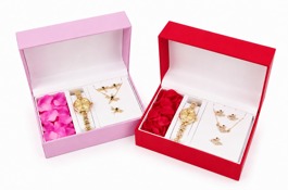 SET DE JOYAS C/ PETALOS EN CAJA