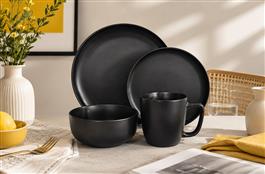 SET VAJILLA X16PCS - NEGRO