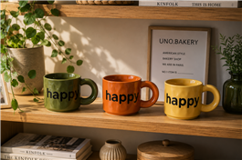 TAZA DE CERAMICA 400ML - HAPPY