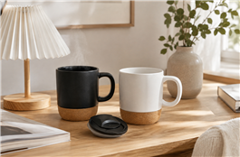 TAZA CERAMICA C/BASE CORCHO