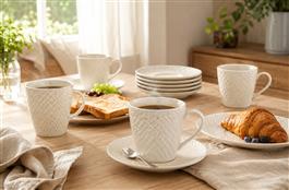 JUEGO DE TAZA + PLATO - 12PCS