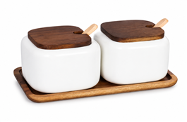 SET FRASCO CERAMICA CUADRADO - X2PCS