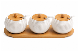 SET FRASCOS CERAMICA C/BASE (X3PCS)