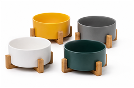 BOWL CERAMICA C/SOPORTE MADERA