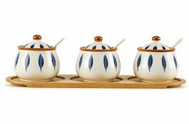 SET 3PCS FRASCOS C/DISEÃ‘O - CERAMICA