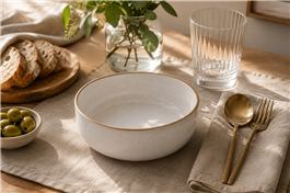 BOWL CERAMICA C/BORDE DORADO (X1)