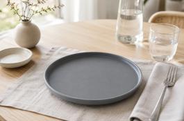 PLATO CERAMICA 26.5CM - GRIS (X1PCS)