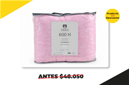 ACOLCHADO ESTAMPADO QUEEN 600H - BLANCO PARIS