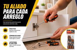 JUEGO DESTORNILLADOR CRUZ Y PLANO 6PCS