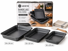 BANDEJAS PARA HORNO X3PCS