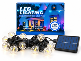 GUIRNALDA SOLAR 10 LUCES C/CONTROL