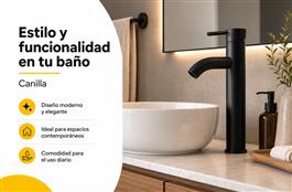 GRIFERIA DE BANO MONOCOMANDO - NEGRO