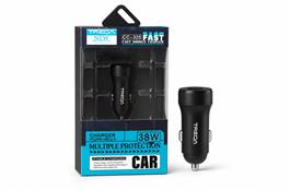 CARGADOR P/AUTO TREQA USB + C (CC-325)