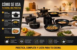 SET DE OLLAS 9 PIEZAS ORYX - NEGRO