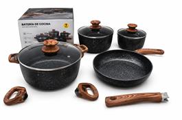 BATERIA DE COCINA 7PCS SIMIL MADERA