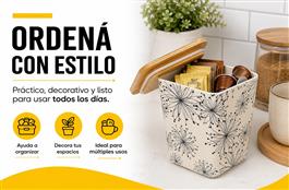 CONTENEDOR GRANDE C/TAPA BAMBU